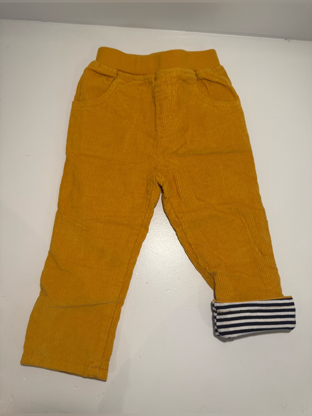 JoJo Maman Bébé Mustard Corduroy Pants 12–18M